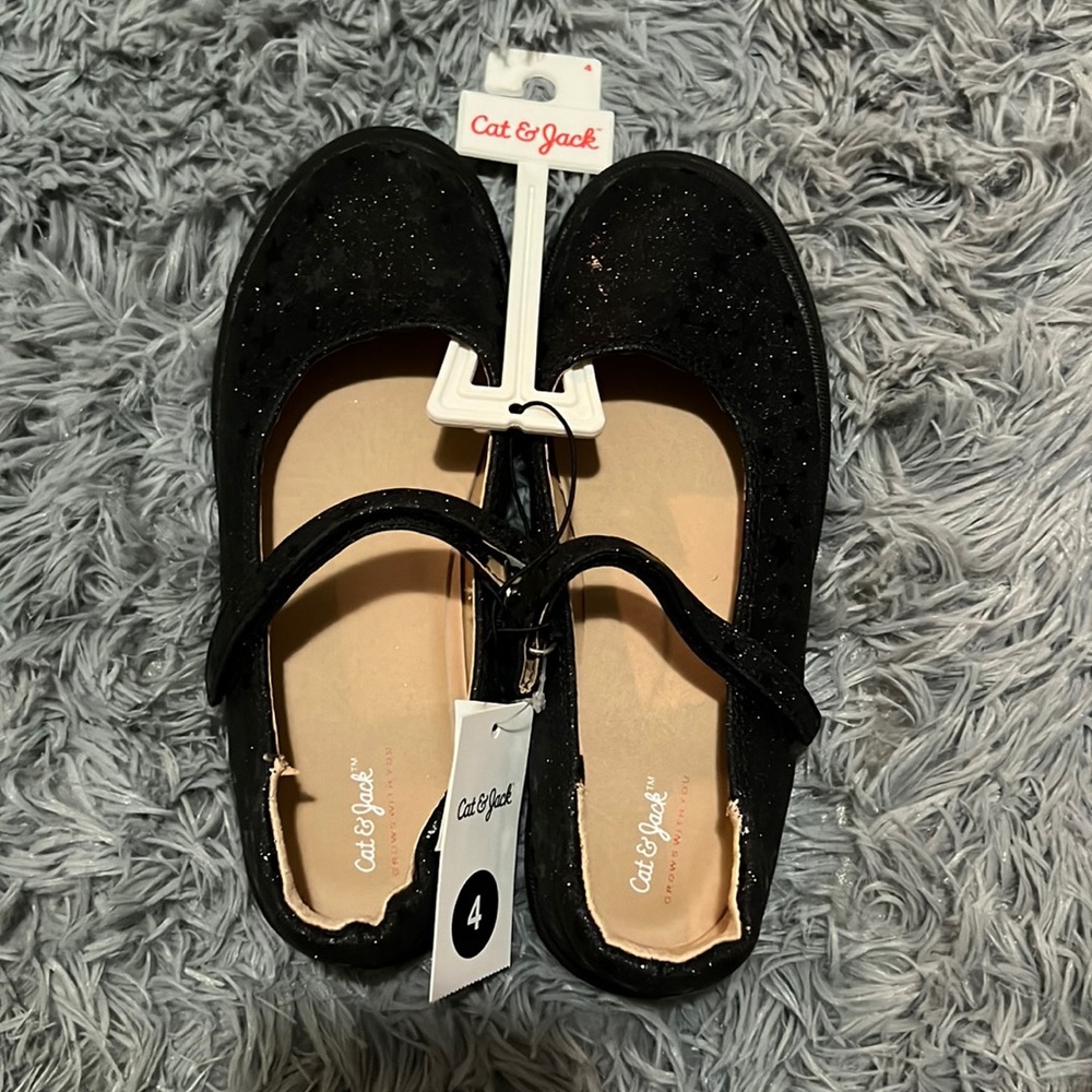 3/$30 • Cat & Jack • BNWT • Girls Black Ballet Shoes w/ Sparkly Stars